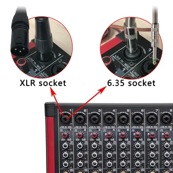 MINI8-P), 8 Kanálov, Napájanie Miešanie Konzoly s Zosilňovač Bluetooth Záznam 99 DSP efektu Profesionálny USB Audio Mixer