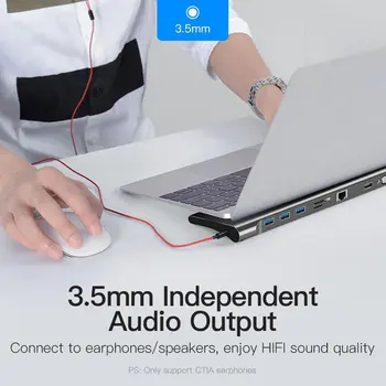 10 V 1, Multi USB, C HUB Naar kompatibilný s HDMI VGA USB Audio Adaptér Voor MacBook Typ C HUB Dokovacej Stanice voor Notebook