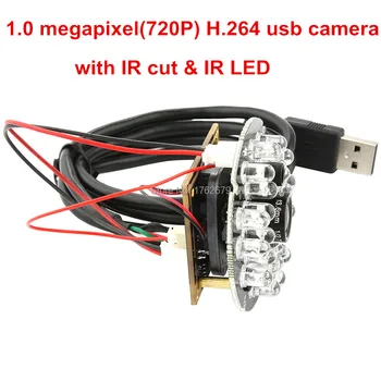 H. 264 1.0 Mpx 720P INFRAČERVENÉ Nočné Videnie USB Webcam Video Dohľad USB Videokamera pre Deň a noc