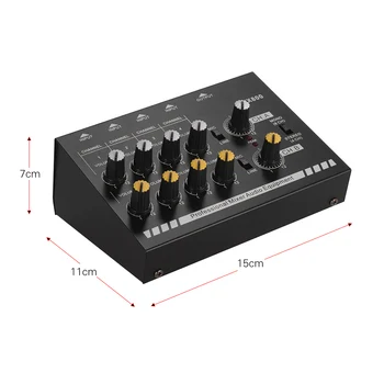 Ammoon Professional Mini 8-Kanálov Mono/Stereo Audio Zvuk Line Mixér s napájacím Adaptérom Pre Hudobné Nástroje