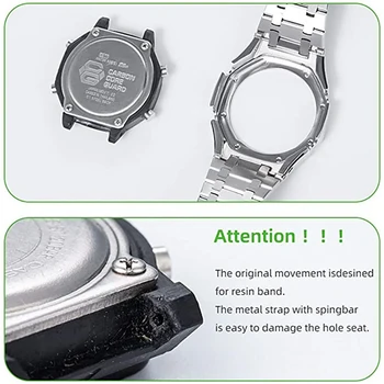 316 Nerezovej Ocele Watchband Strieborný Náramok Mužov Náramok Náhradný Kovový Remienok pre Casio GA-2100/GA-2110 Sledovať Reťaz