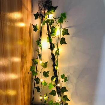 2M 20LEDs Liana Ivy Viniča LED Reťazec Svetlá Víla Svetlo Svadobné Záhrady Izba Dovolenku Vianočné Dekorácie Leaf Svetlá