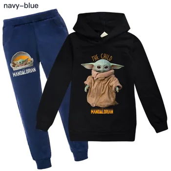 Dieťa Yoda Na Mandalorian Bundy Dve Dielna Sada Modré Nohavice Dievčatko Oblečenie Oblečenie Dospievajúce Dievčatá Oblečenie Chlapec Oblek