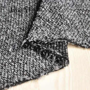 JaneYU Čierna šedá pletenie vlna, vlnený Tkaniny sukne textílie Pol Metra 50x160cm
