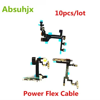 Absuhjx 10pcs Power Flex Kábel pre iPhone 5 5C 5S SE Objem Metu Na Vypnutie Časti s Kovový Držiak Diely pre 5SE 5G