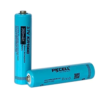 3Pc PKCELL Tlačidlo Top AAA ICR10440 3,7 v Liion Lítiová Nabíjateľná Batéria 10440 Pre svetlomet mechanické mod pochodeň svetlometu vap