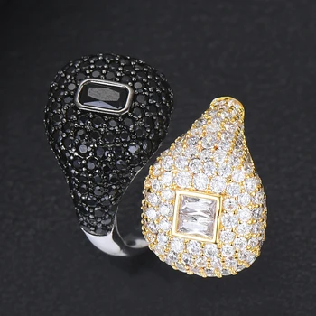 GODKI Monako Dizajnér Luxusné Čalúnené Choker Prstene Pre Ženy, Svadobné Kubický Zirkón Zapojenie Dubaj Americké Svadobné Prst Krúžky