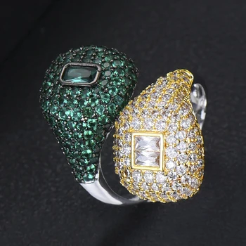 GODKI Monako Dizajnér Luxusné Čalúnené Choker Prstene Pre Ženy, Svadobné Kubický Zirkón Zapojenie Dubaj Americké Svadobné Prst Krúžky