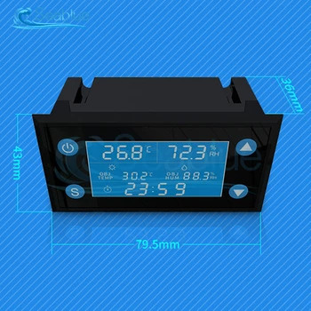 W1212 AC 110V-220V LCD Digitálne Teplota Vlhkosť vzduchu Regulátor Časovač SHT20 Senzor Sondy Pre Inkubátor Akvárium Termostat