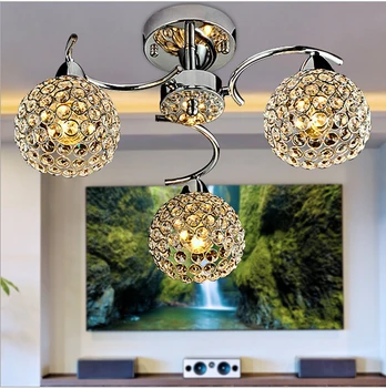 Jednoduché nehrdzavejúcej ocele stropné svetlá reštaurácia crystal stropné svietidlo LED svietidlo izba hotel strop je vhodný pre napätie 90-260V