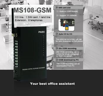 EXCELLTEL Soho GSM Bezdrôtové ÚSTREDNE MS108-s GSM SIM karty pre domáce a kancelárske telefónneho systému