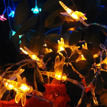 YIYANG Vianočné Novinka Svetlá Dragonfly 9 Farba LED Reťazec 10M 100leds Dovolenku Svadobné Udalosti Strany Svietidiel, 110V 220V NÁS EÚ