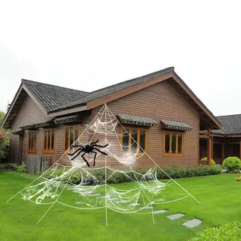 Halloween Dekorácie Obrie Tvárny Horor Black Spider Web s 90 cm Čierny Veľký Pavúk Teroru Strany Bar Strašidelný Dom Rekvizity