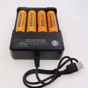 Daweikala 18650 batéria 3,7 V 9900mAh nabíjateľná li-Ion batéria s nabíjačkou pre Led baterka batery litio batérie+1 Nabíjačky