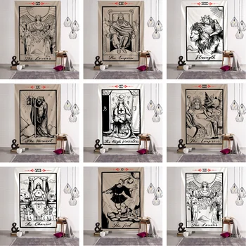 Stredoveku Ilustrácia Tarot Gobelín Tvorivé Tmavých Čiar Izba Čelo Arras Koberec Astrológia Deka Domáce Dekorácie