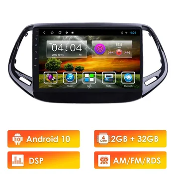 10.1 palcový Android 10 DSP RDS 2 Din Auto Multimediálne Stereo Prehrávač Pre JEEP Compass 2017 2018 Navigácia GPS, Rádio