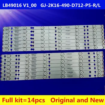 Nový Kit 14 KS podsvietenie LED pásy pre 49PUS6401 49PUH6101 GJ-2K16-490-D712-P5-L/R 01N21 01N22 TPT490U2 LB49016 V1_00