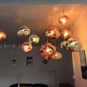 Nordic Tom Led Prívesok Osvetlenie Moderné Macaron Deco Prívesok Lampa Dixon Kreatívny Priemysel Lávové Lampy Loft Bar Sklo Visí Lampa
