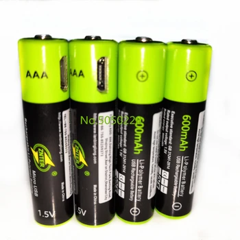 1PCS ZNTER 1,5 V AAA nabíjateľné batérie 600mAh USB nabíjateľné lítium-polymérová batéria, rýchle nabíjanie cez Micro USB kábel