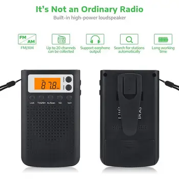 2020 Nové Mini Rádio Prenosné Stereo Vreckové Rádio Reproduktor S Zabudovaný Reproduktor, Konektor pre Slúchadlá AM, FM Rádio Budík