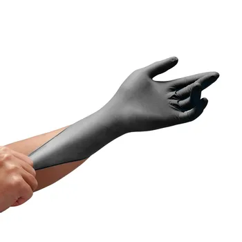100ks jednorazové black nitrilové rukavice(prášok zdarma) priemyselná výroba Mechanickej Údržby, pracovné rukavice
