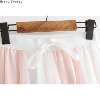 Ženy Oka Paletu Mini Skladaný Sukne Čipky Vysoký Pás A-Line Sukne 2020 Jar Sladký Štýl Dievča Elastický Pás Sukne