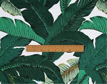 100 cm*145 Kvalitnej bavlny sateen materiál zelený banán stromy textilné mierne úsek