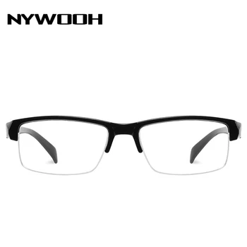 NYWOOH Skončil Krátkozrakosť Okuliare Ženy Muži krátkozraké Okuliare Pol Rám Predpis Okuliare -1.0 1.5 2.0 2.5 3.0 3.5 4.0