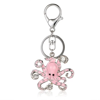 Yexcodes Squid Octopus Crystal Kov Auto Prívesok Keychain Krúžok Dámy Taška Prívesok Prívesok Darček Direct Mail