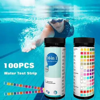 100ks 16 V 1 Pool PH Testovací Prúžok Kvality Pitnej Vody Tester Zvyškový Chlór Hodnota Meter Spa Test Papier Plávanie Accessorie