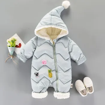2020 Zimné Detské Potápačské pre Novorodenca Hrubé Teplé Fleece Dieťa Girs Chlapci Jumpsuit Trakmi Cartoon Bavlna Snowsuit Dojčenské Oblečenie