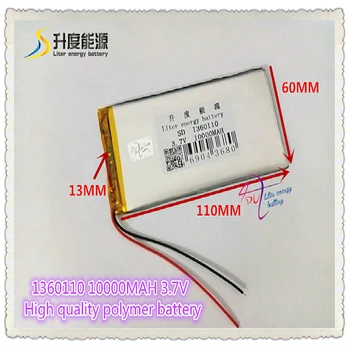3,7 V 10000mAH SD 1360110 (polymer lithium ion batéria / trieda bunky ) Li-ion batéria pre tablet pc,e-knihy,reproduktor