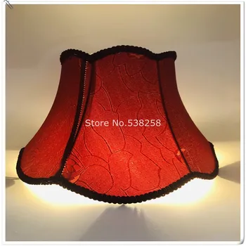 E27 Žiarovka odtiene pre stolové lampy, červená /béžová látkové tienidlo okrúhle tienidlo lampy moderné kryt lampy stolové lampy dekorácie