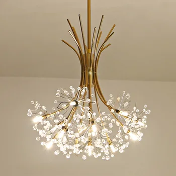 Modern Art Deco LED Crystal Hardvéru Luster Púpava Zlaté Visiace Lampy, Dekoračné Svietidlo Osvetlenie Led Domov Svetlá