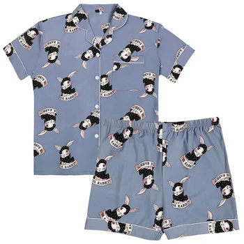 2XL-4XL Plus Veľkosť Pyžamo Nastaviť Králik Vzor Sleepwear Bielizeň Šortky T-Shirt Nastaviť Žena Bielizeň Veľká Veľkosť Odev Pyžamá