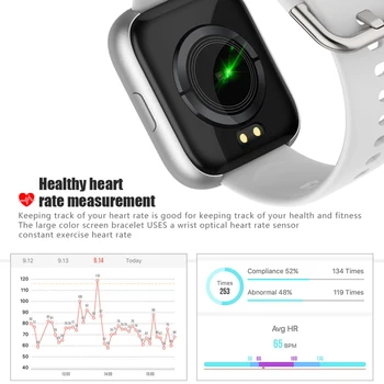 1.4 Palcový Full touch Muži Ženy P6 Smart Hodinky Vodotesné Smart Hodiny Srdcového tepu Fitness Tracker Smartwatch pre IOS
