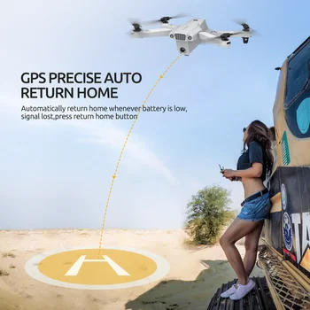 D65 GPS Drone s 4K UHD FPV Fotoaparát FoldableRC Quadcopter Ťuknite na položku Lietať Kruhu MV Režime 2 Batérie pre 40 Min