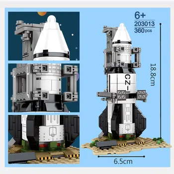 SEMBO Mesto Technic Zmontované Rocket 3D Model Budovy Blokov Auta Loď Launch Rocket Base Mini Diamond Tehly Hračky pre Deti