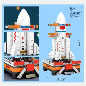SEMBO Mesto Technic Zmontované Rocket 3D Model Budovy Blokov Auta Loď Launch Rocket Base Mini Diamond Tehly Hračky pre Deti