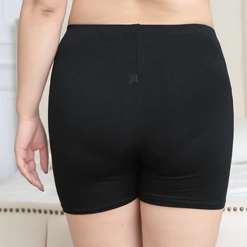 Lady plus veľkosť 3xl 5xl modálne šortky ženy lete elastické pevné čierne krátke nohavice bežné kvetinová čipka capris
