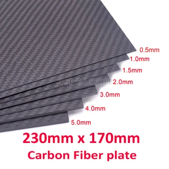 230mm x 170 mm Matný karbónová Platňa Panel 0,5 mm 1 mm 1,5 mm 2 mm 3 mm 4 mm 5 mm Full Carbon Fiber Doska Panel List pre RC FPV Drone