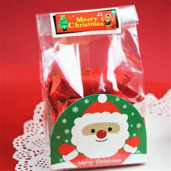 50Pcs/Veľa Vianočné Pečivo Tašky Toast Taška Ručné Cukrárske Vrecko Papierové Karty Plastové Santa Doložka Snehuliak Balenie Svadobné Tašky