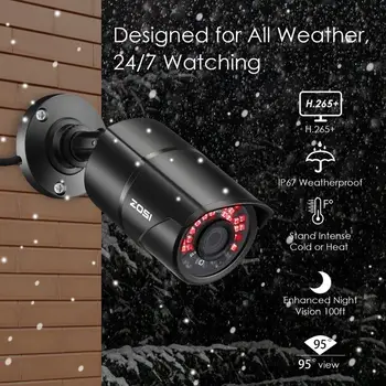 ZOSI 5MP TVI Analógové CCTV Domov Dohľadu Poveternostným vplyvom 3.6 mm Objektív s IR Bullet Bezpečnostná Kamera pre DVR Auta Videcam