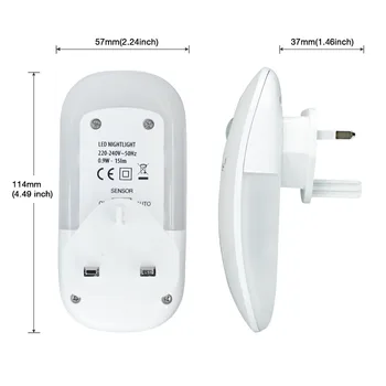 Pôvodné Sensky 110V 220V NÁS EÚ UK Plug LED Nočné Svetlo Bezdrôtový nástenný Noc Lampa Pre Dieťa Spálne