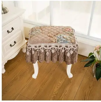 Európska tkaniny pokrytie pre make-up stolice/klavír stolice dekoratívne čipky žakárové stoličky stolice kryt