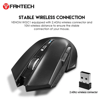 FANTECH WGC1 Wireless mouse Plnenie dizajn RGB A 2400DPI Nastaviteľné Hernej Myši PIXART 3212 Hra Čipy Pre Myš pre Hráčov