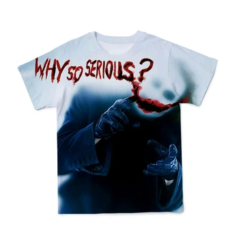 3D Mužov Joker Módne Bežné Tlačené T-shirt O-neck Tričko Krátky Rukáv Top Voľné 6XL Veľké Veľkosti Trend T-shirt (Prispôsobiteľný)
