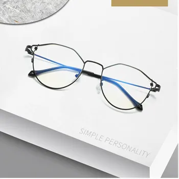 Nepravidelný Kovové Žena Okuliare, Optické Značky Dizajnér Okuliare, Rám Plochý Retro Transparentné Objektív Eyeware Oculos De Grau