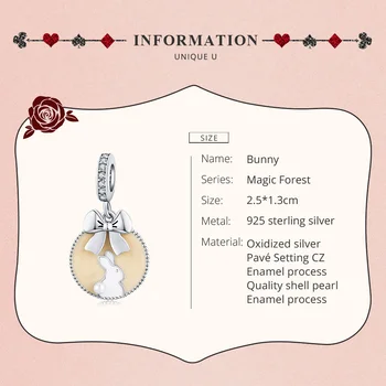 WOSTU 925 Sterling Silver Luk-Uzol Bunny Historických Krásne Králik Korálky Fit Originálny Náramok, Prívesok, Narodeniny, Darčeky, Šperky CQC1439