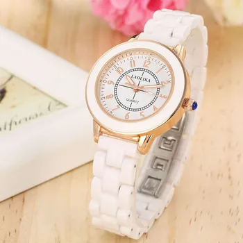 ZELING Keramické hodinky ženy značky quartz hodinky náramkové hodinky pre ženy Náramok Spona Fashion & Bežné Chronograf